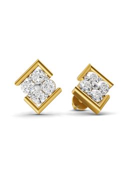 SPARQ - Lab Grown Diamond 0.6Ct 925 Sterling Silver Gold Plated Apex Aura Geometric Cluster Studs