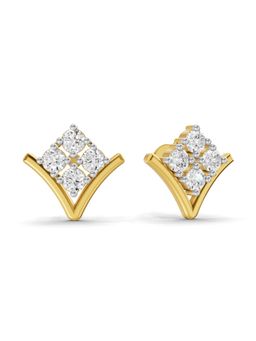 SPARQ - Lab Grown Diamond 0.6Ct 925 Sterling Silver Gold Plated Apex Chevron Cluster Studs