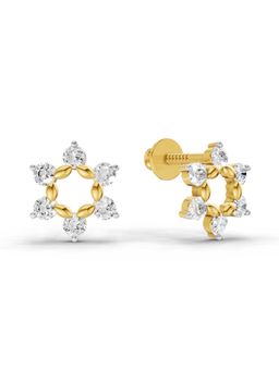 SPARQ - Lab Grown Diamond 0.24Ct 925 Sterling Silver Gold Plated Radiant Floral Stud Earrings