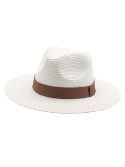 The Tie Hub - White Wide Brim Panama Straw Unisex Hats