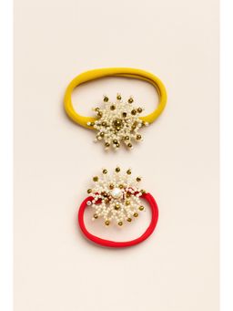 Choko - Girls Multicolor Starburst Pearl Studded Headband (Pack Of 2)(0-36 Months)
