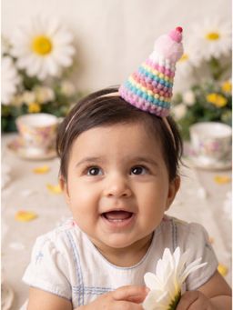 Choko - Girls Multicolor Pom-Pom Mini Hat Cone Headband(3-12 Years)