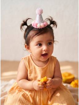 Choko - Girls Pink Glitter Party Hat Cone Headband(3-12 Years)