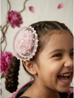 Choko - Pink Pearl Star Tulle Fascinator Alligator Hair Clip(3-12 Years)