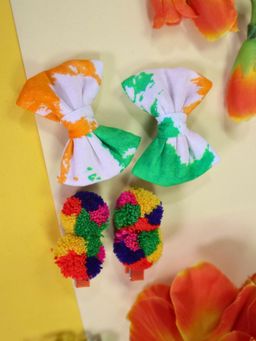 Kamule - Republic Day Tricolor Hair Clips (Pack Of 4)(3-12 Years)