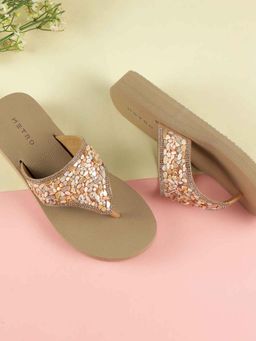 Metro - Women Rose Gold Open Toe Casual Sandals
