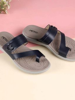 Metro - Women Navy Blue Open Toe Casual Sandals