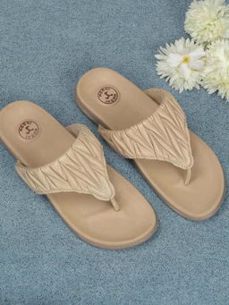 Mochi - Women Beige Open Toe Casual Sandals