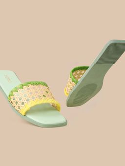 Metro - Women Green Square Toe Casual Flats