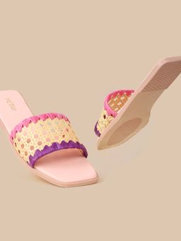 Metro - Women Pink Square Toe Casual Flats