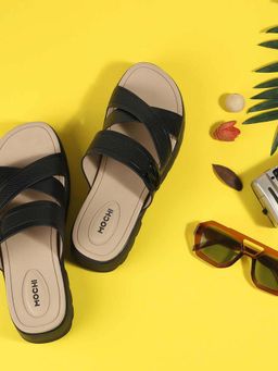 Mochi - Women Black Open Toe Casual Sandals