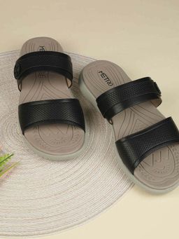 Metro - Women Black Open Toe Casual Sandals