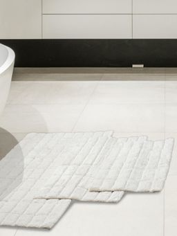 Maspar - Cotton Anti-Skid Quick Dry Water Absorbent Soft Bath Mat White