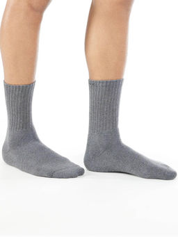 Jockey - 7035 Men Compact Cotton Terry Crew Length Socks - Grey