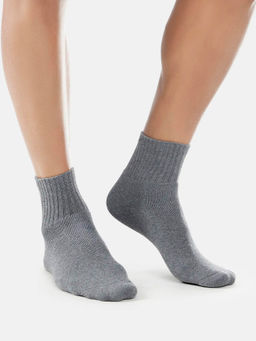 Jockey - 7036 Men Compact Cotton Terry Ankle Length Socks - Grey Melange