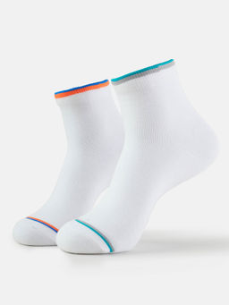 Jockey - 7051 Men Compact Cotton Elastane Stretch Ankle Length Socks - White (Pack of 2)