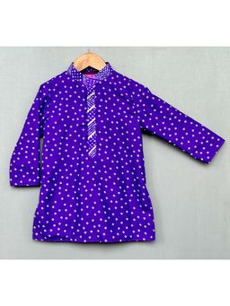 LABEL NEETI - Boys Purple Printed Kurta
