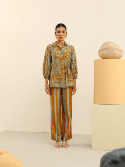 Label Deepika Nagpal - Brown Blair Co-ord -sandstone (Set of 2)