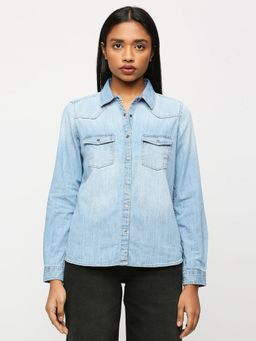 Pepe Jeans - Blue Patch Pocket Full Sleeved Shirt