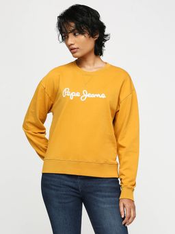 Pepe Jeans - Yellow Round Neck Full Sleeved Sweatshirt