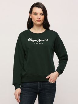 Pepe Jeans - Bottle Green Printed Long Sleeve Sweatshirt