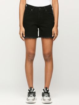 Pepe Jeans - Black High Rise Regular Fit Shorts