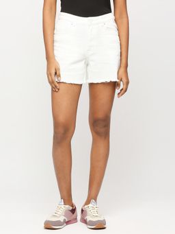 Pepe Jeans - Rachel White High Rise Regular Fit Shorts
