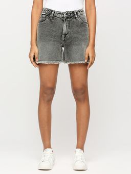 Pepe Jeans - Rachel Grey High Waist Regular Fit Shorts