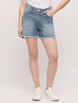 Pepe Jeans - Blue Rachel High Rise Shorts