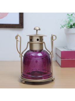 HomeTown - Dazzle Metal Lantern in Purple