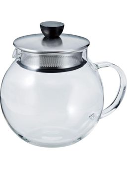 Hario - Glass Jumping Leaf Tea Pot Heatproof Glass Teapot Stainless Steel Strainer