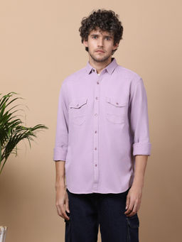 KUONS AVENUE - Men Cotton Twill Snap Button Shirt