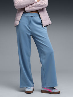 Puma - Essentials Elevated Women's Wide Blue Trackpant
