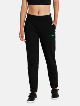 Puma - Women's Relaxed Fit Black Trackpant