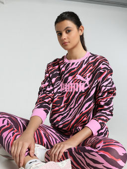 Puma - Animal Print Women's Relaxed Fit Crew-Neck Sweatshirt