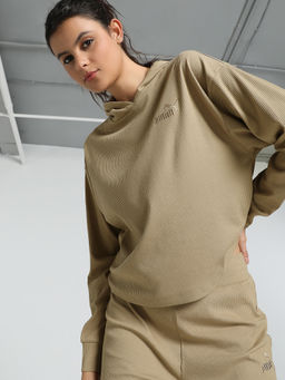 Puma - Elevated Women's Beige Hoodies