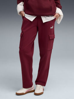 Puma - Essentials Women's Fleece Comfort Cargo Maroon Trackpant
