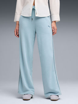 Puma - Her Mid-Waist Women's Wide-Leg Blue Trackpant