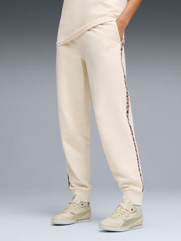 Puma - Essentials Women's Animal Print Off White Joggers