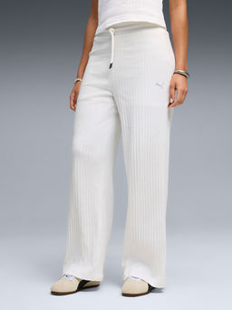 Puma - Her Women's Comfort Mid-Waist Wide White Trackpant