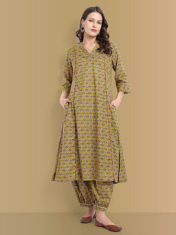 Mera Rang - Women Olive Floral Co-ord Set