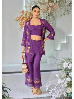 Autumnlane - Women Purple Floral Co-ord Set
