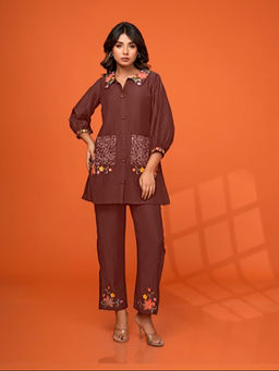 Autumnlane - Women Brown Floral Co-ord Set