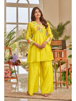 Autumnlane - Women Yellow Floral Co-ord Set