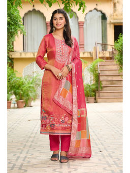 Autumnlane - Women Red Floral Kurta with Pant & Dupatta