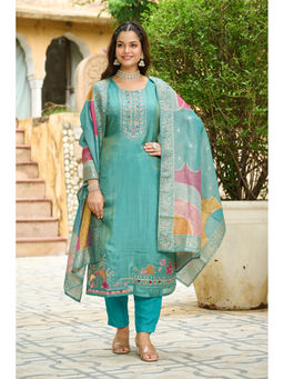 Autumnlane - Women Green Floral Kurta with Pant & Dupatta