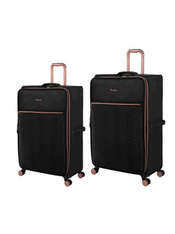 it luggage - Bewitching Black Set of 2 28-24 Inches Expandable Softsided Trolley With TSA Lock