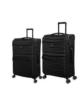 it luggage - Precursor Black Set of 2 28-24 Inches Expandable Softsided TSA Luggage Trolley