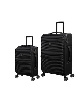 it luggage - Precursor Black Set of 2 28-20 Inches Expandable Softsided TSA Luggage Trolley