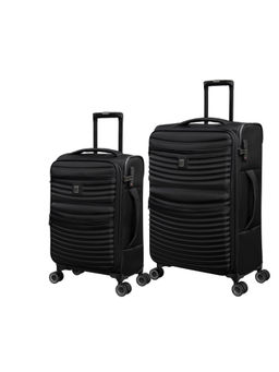 it luggage - Precursor Black Set of 2 24-20 Inches Expandable Softsided TSA Luggage Trolley